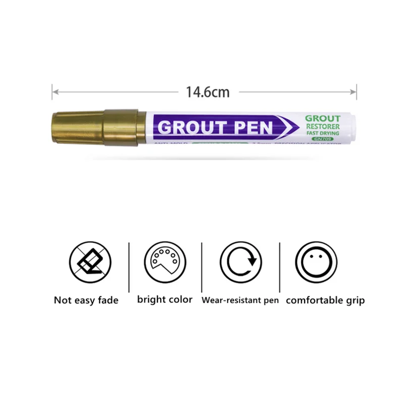 Marker Pens 8 Color White Grout Tile Pen Waterproof Wall Grout Restorer Marker Pen Bathroom Wall Floor Decontamination Seam Repair