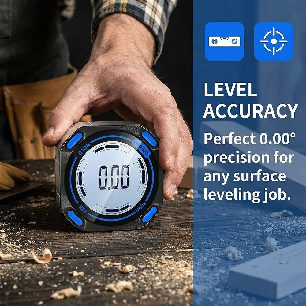 경사계 각도계 LCD 디스플레이 360 °   전자 레벨 박스 마그네틱 베이스 소형 디지털 레벨 각도 게이지 각도기