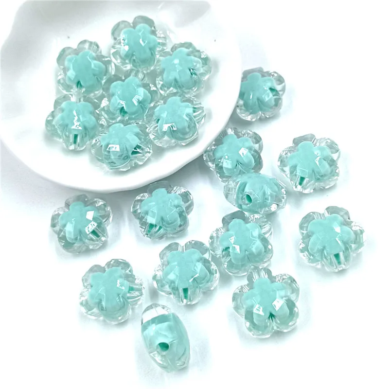 

10Pcs 17*11mm Transparent Frosted Flower Pendant Sandwich Beads For Jewelry Making DIY Necklace Bracelet Phone Chain Wholesale
