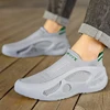 Men Shoes Comfortable Sneakers Breathable For Man Tennis Sports Running Shoes Outdoor Grey Weave Women Fashion Slip-on Gym Shoes 1