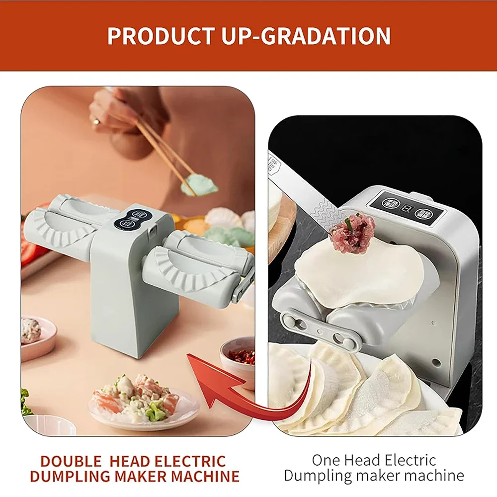 Electric Dumpling Maker Machine Double Head Dumpling Mould Automatic Press Skin Mould Manual Accessories Kitchen Tool dumpling maker