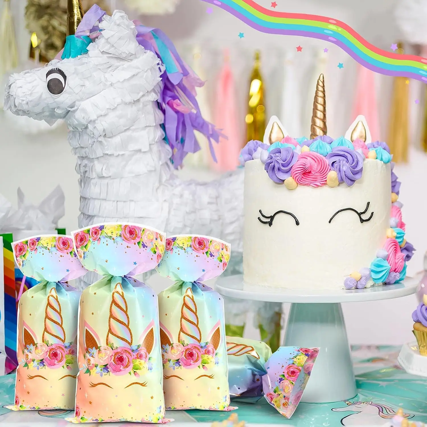 25/50/100Pcs Einhorn Party Süßigkeiten Tasche Dekorationen Einhorn Geschenk Wrap Für Bäckerei Hochzeit Mädchen Geburtstag baby Shower Party Liefert – Detail 7