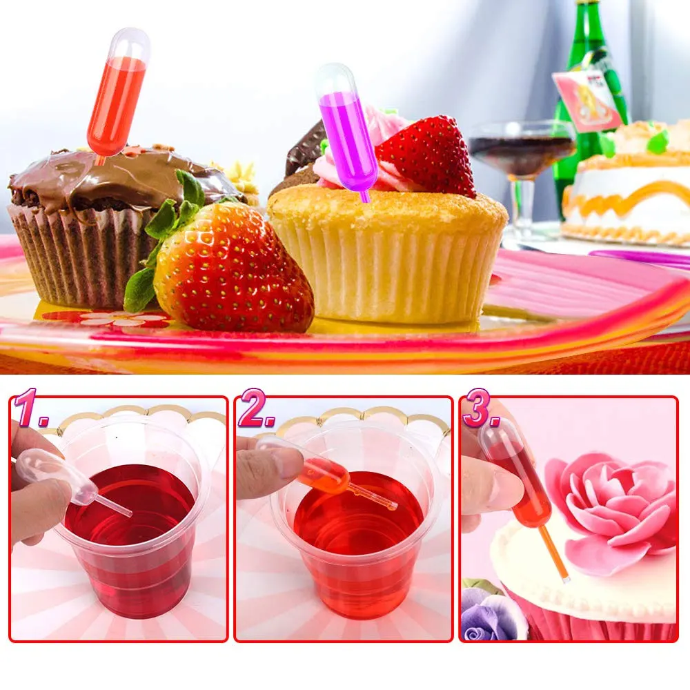 Sauce Droppers 50pcs 4ml For Cupcakes Ice Cream Sauce Ketchup Pastries Macaron Stuffed Dispenser Mini Squeeze Transfer Pipettes