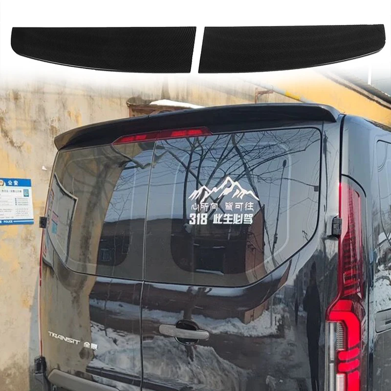 Per Ford Transit Custom Mk8 Abs Spoiler 2005-2018 Double Door Car Rear Wing Lucido Nero O Fibra Di Carbonio Look Body Kit Runk Boot
