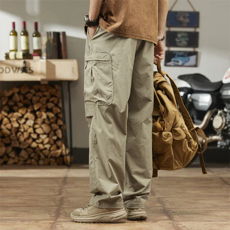 Paratroopers Pants Workers Tide Herren Sommerhose im American Tide Stil, gerade geschnitten, lässig, für den kalten Sport, mit großen Taschen