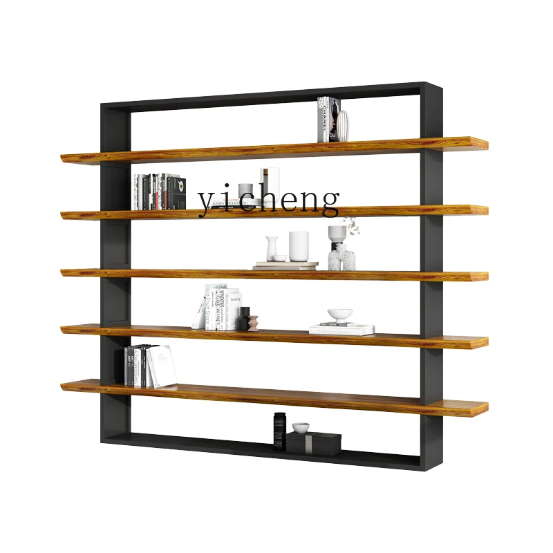 

Xl Solid Wood Bookshelf Wall Tea Room Shelf Multi-Layer Bookcase Integrated Whole Face against the Wall