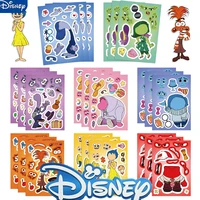 8/16/32pcs Disney Inside Out Puzzle Sticker DIY Phone Laptop Luggage Skateboard Make A Face Assemble Sticker Fun for Kids Gift﻿ 1