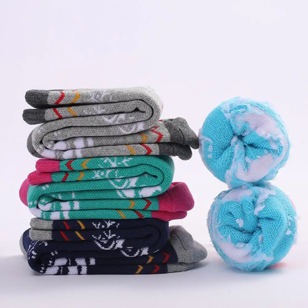 1Pair Children Ski Socks Non-Slip Cuff High Elastic Keep Warm Thermal Socks Boys Girls Thick Warm Snowboarding for Winter