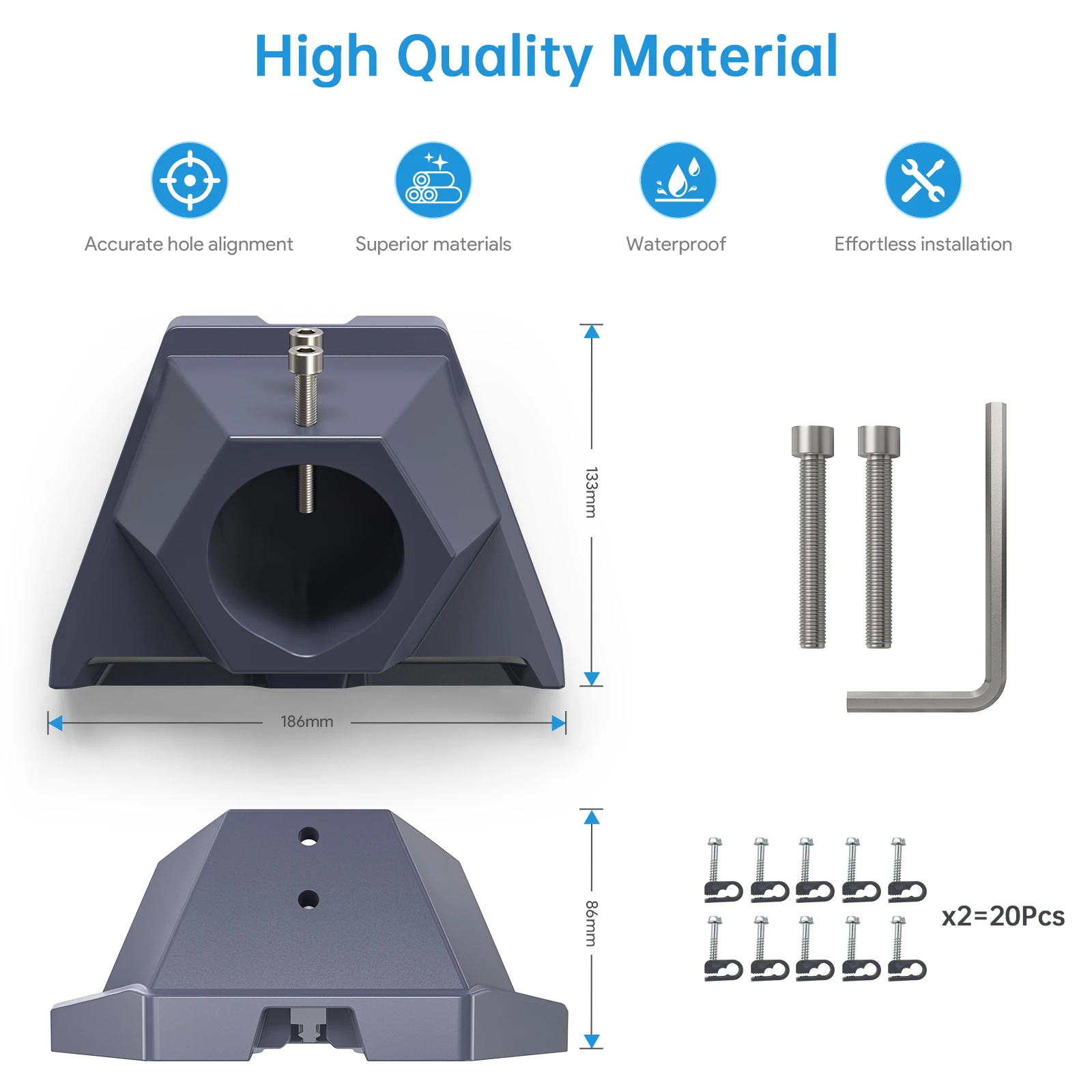 EDUP SK0093 Standard Pipe Adapter Compatible With Starlink Standard Gen 3 Starlink Enterprise V4 Dishy High Quality Material