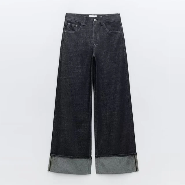 Denim Vaqueros Enrollados Zara The New Vaqueros Rectos Blue Denim