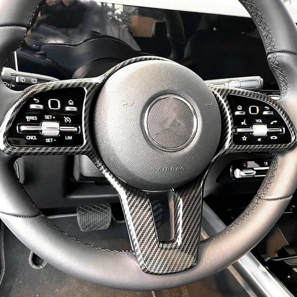 Für Mercedes Benz W177 W247 W205 W213 C118 W118 A B C E G CLA GLB Klasse Lenkrad Panel Abdeckung Trim Aufkleber Auto Zubehör – Detail 4