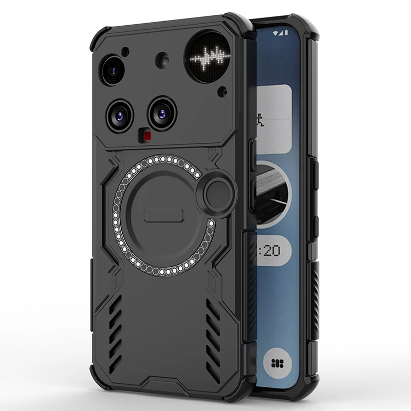 Mecha Heat Dissipation Phone Case with Air Cushion Anti-Drop Protection & Magnetic Grip