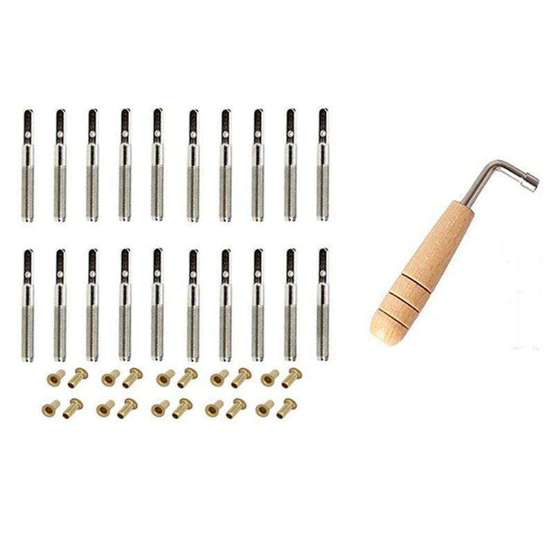 

100X Tuning Pin Nails And 100Pcs Rivets,With L-Shape Tuning Wrench,For Lyre Harp Small Harp Musical Stringed Instrument