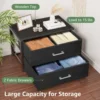 Stackable Storage Drawers Closet Organizers and Storage Fabric 2 Drawer Dresser for Bedroom Set of 2 Black Modern 6
