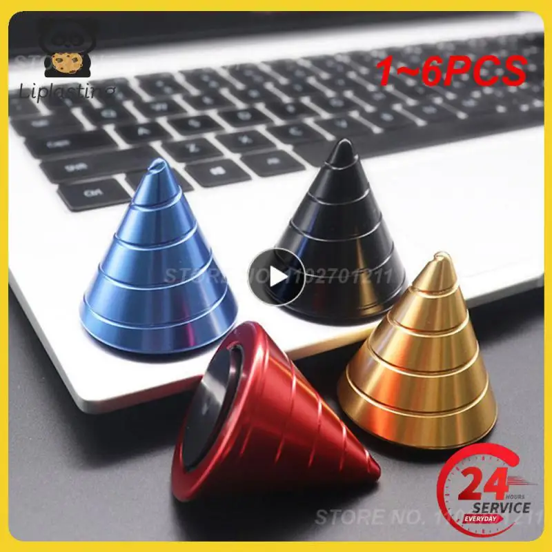 

1~6PCS Metal Desktop Stress Relief Cone Gyroscope Anti Stress Ansiedad ADHD Autism Anxiety Fidget Spinner Kinetic Desktop Toy