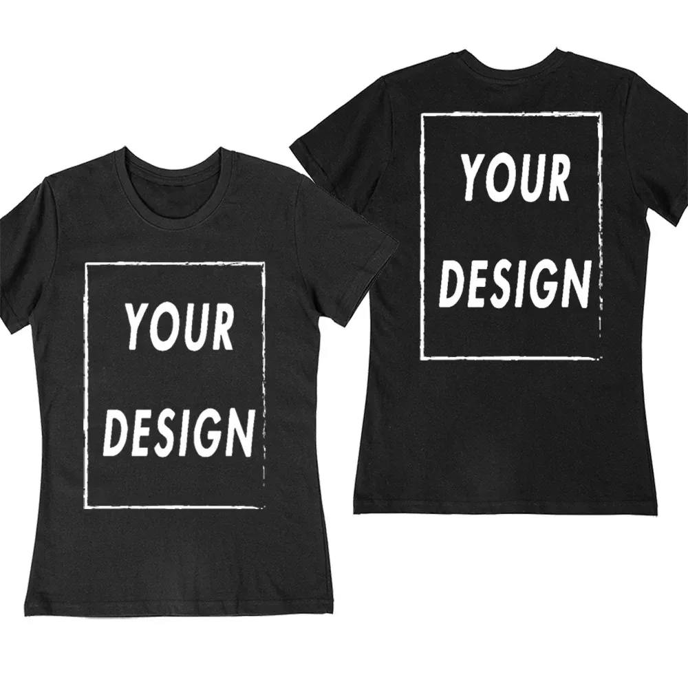 

100% Cotton Custom T Shirt Make Your Design Logo Text EU Size for Men and Women Front Back Both Side Personalized Tshirt
