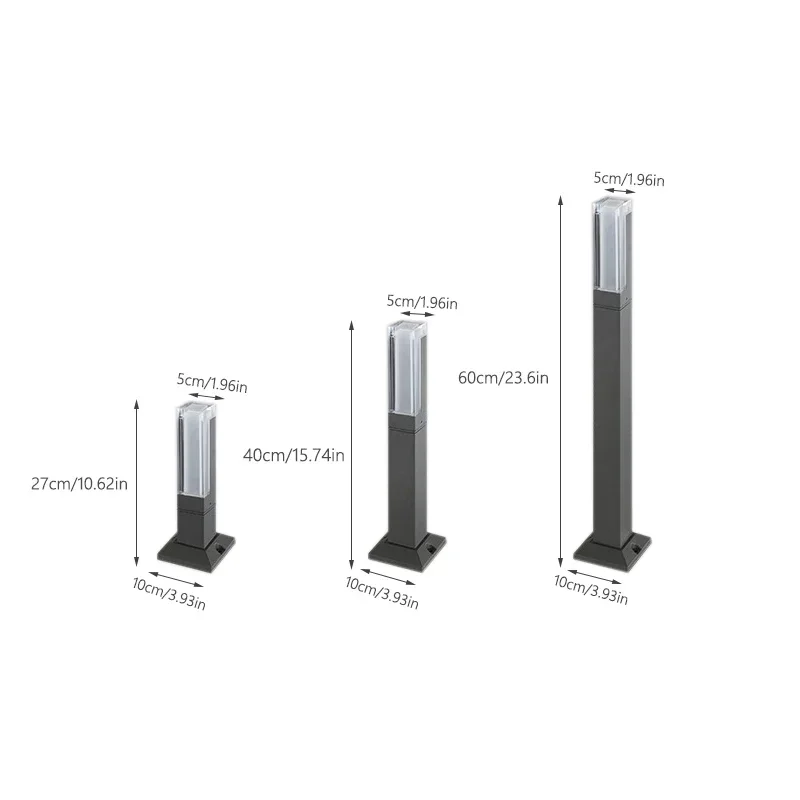1 or 2pcs Outdoor Waterproof IP65 10W LED Lawn Lamp Aluminum Pillar Garden Path Square Landscape AC85-265V