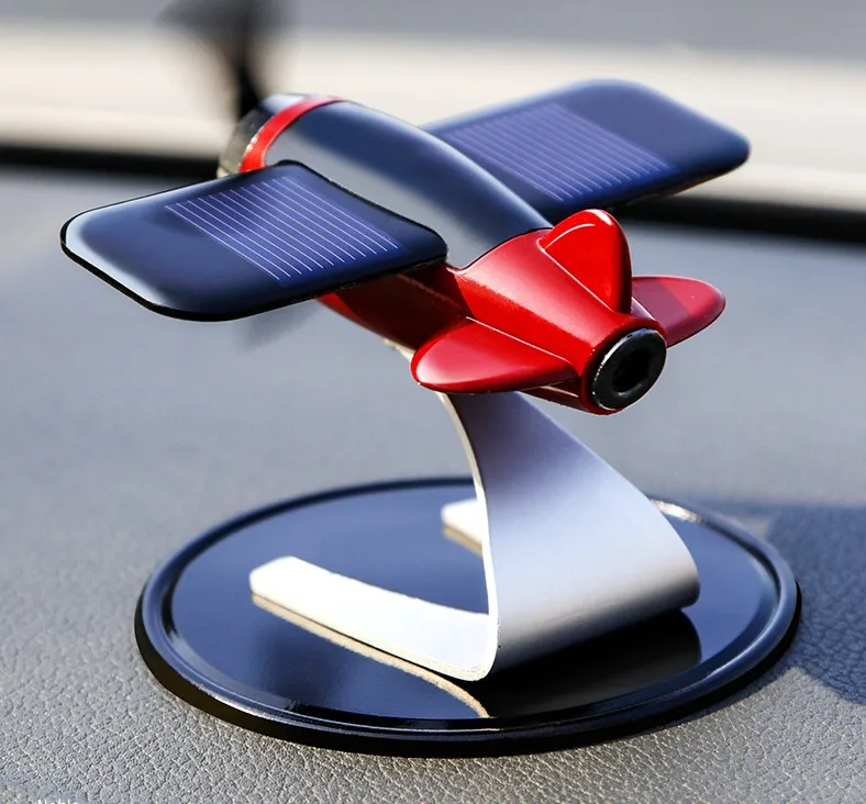 Solar Plane Model Kids Physics Toy Car Interior Ornament Perfume Aromatherapy Ornament 1Pc solar car toy solar car air freshener
