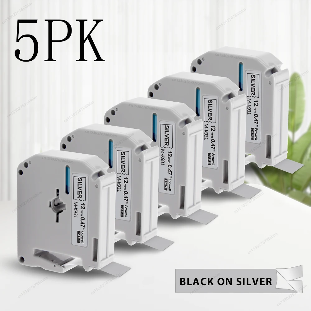 Multi-Pack Label Tape for P-touch Label Printers - Black on White