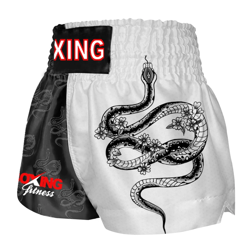 Muay Thai Shorts Cool Floral Prints MMA Boxing Pants KickBoxing Men Fight Grappling Sportswear Boxing Short Pant