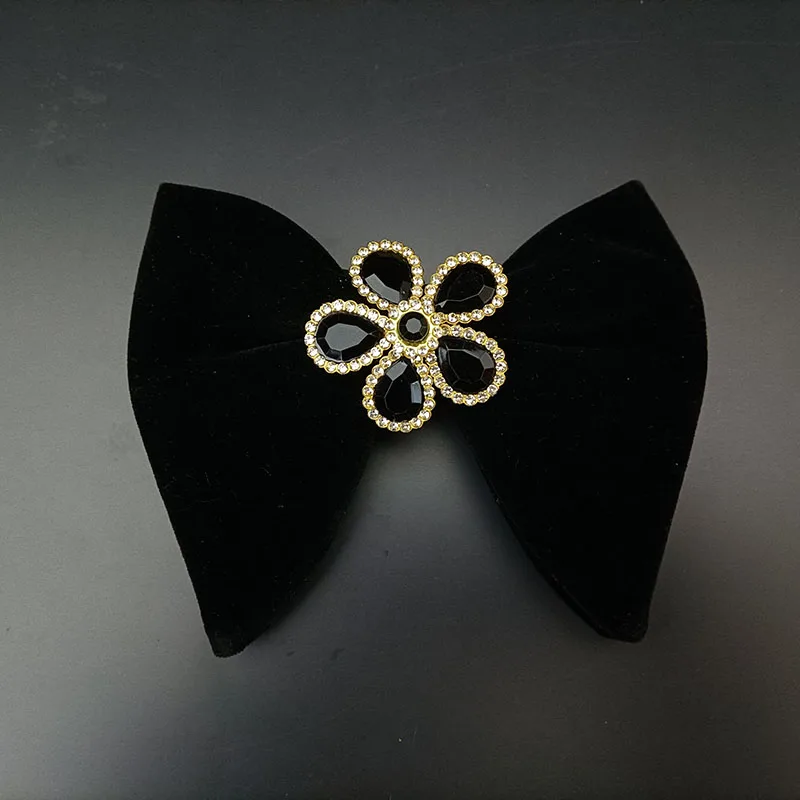 Vintage Samt Strass Fliege handgemachte Schmuck High-End Französisch britische Herren formelle Kleidung Hemd Zubehör Hochzeit Bowtes – Detail 10