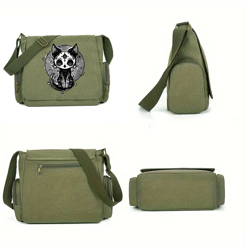 Frightened Cat Women's Shoulder Crossbody Bags Large Capacity Vintage Messenger Bag Daily Commuting