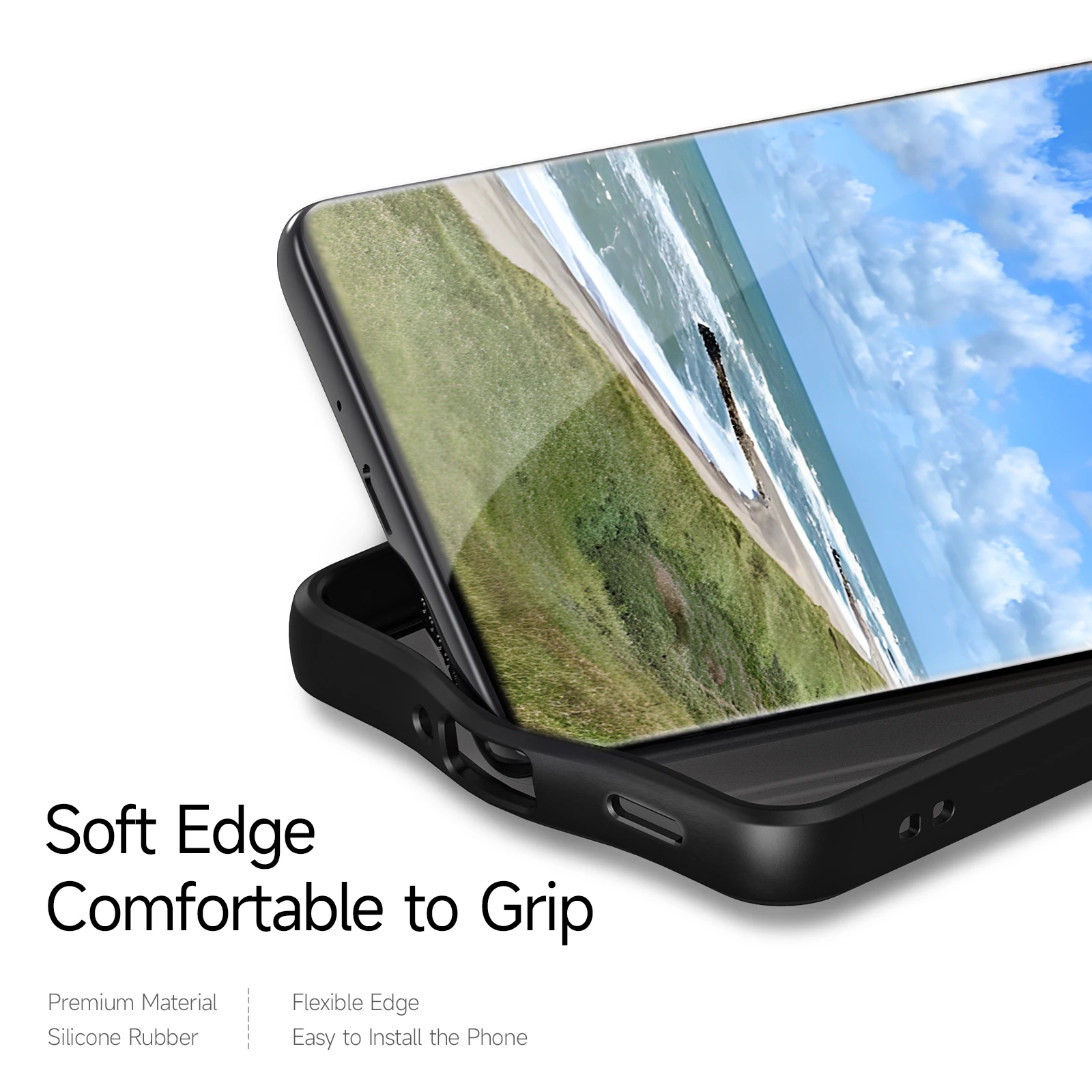 Transparent Anti-Drop Phone Case with TPU+Acrylic Protection and Anti-Fingerprint Design