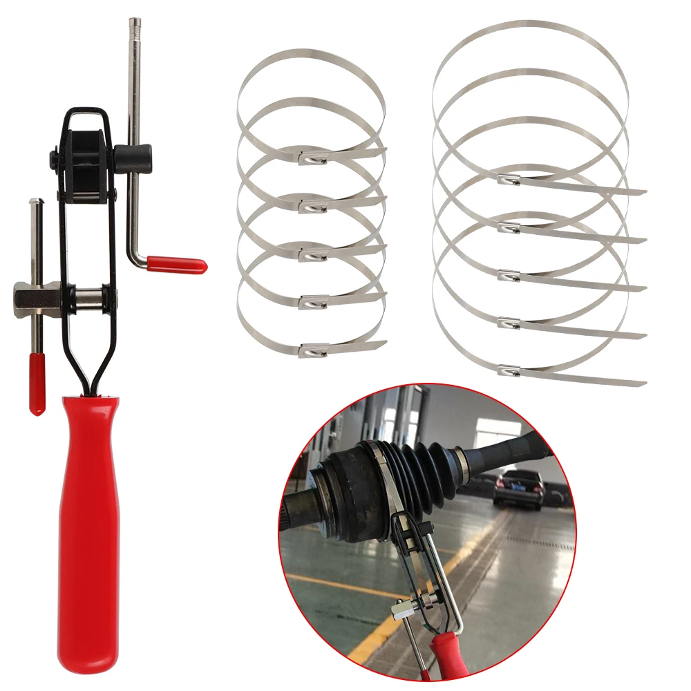 Joint Clamps Banding Boot Clamp Tool Half Shaft Boot Band Buckle Clamps Crimping Pliers Axle Clamp Tool Universal ATV Auto CV