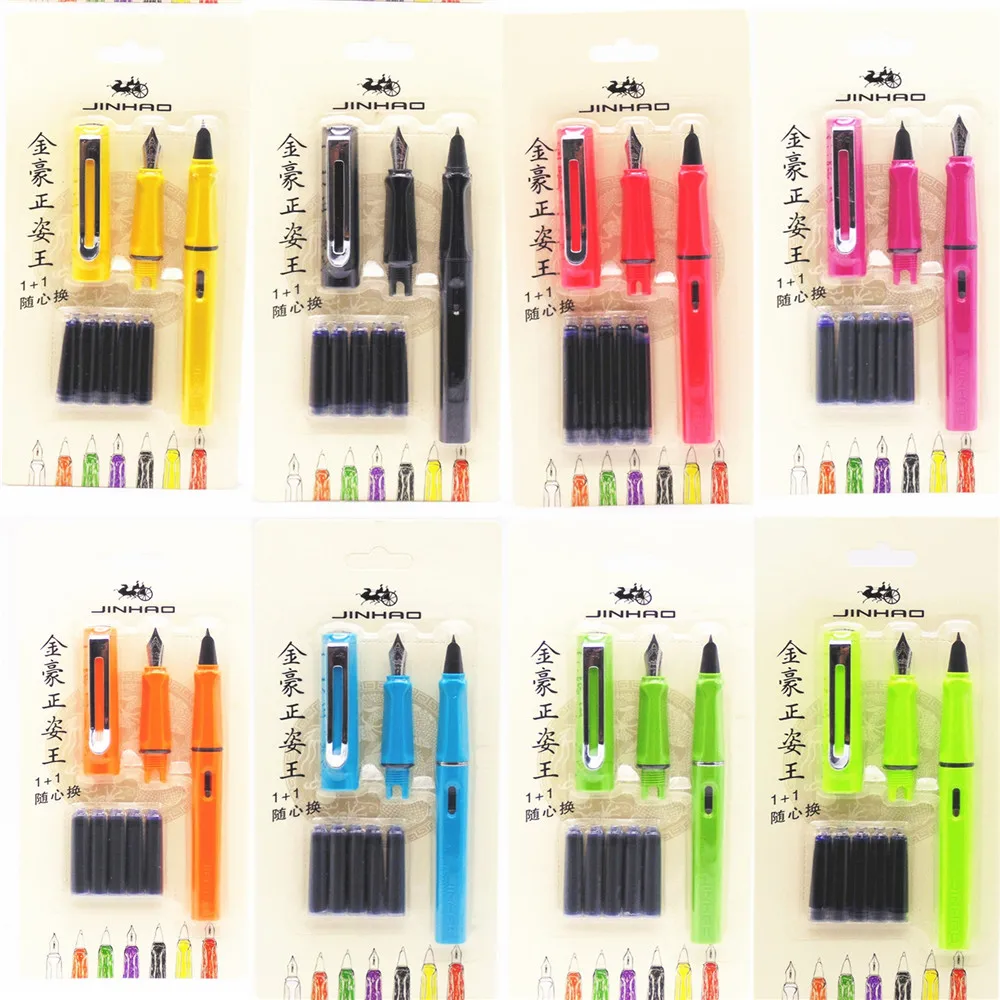 블루 잉크 Jinhao 컬러 세트, 학생용 만년필, 사무실 문구 용품, 필기용 잉크 펜, 고급 품질, 0.38mm, 0.5mm, 5 개