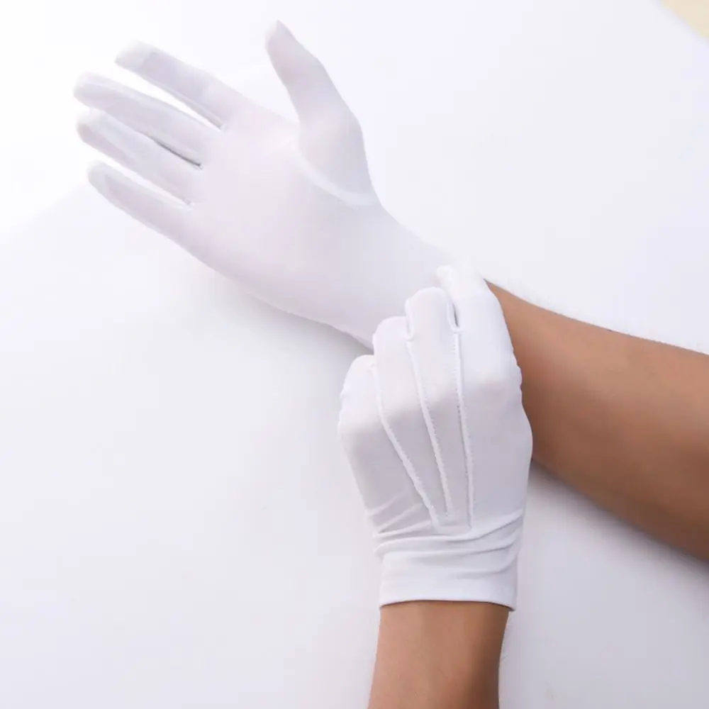 Soft White Cotton Gloves Hand Moisturising Thin Formal Cotton Gloves Uniform Police Waiters Black and White Gloves