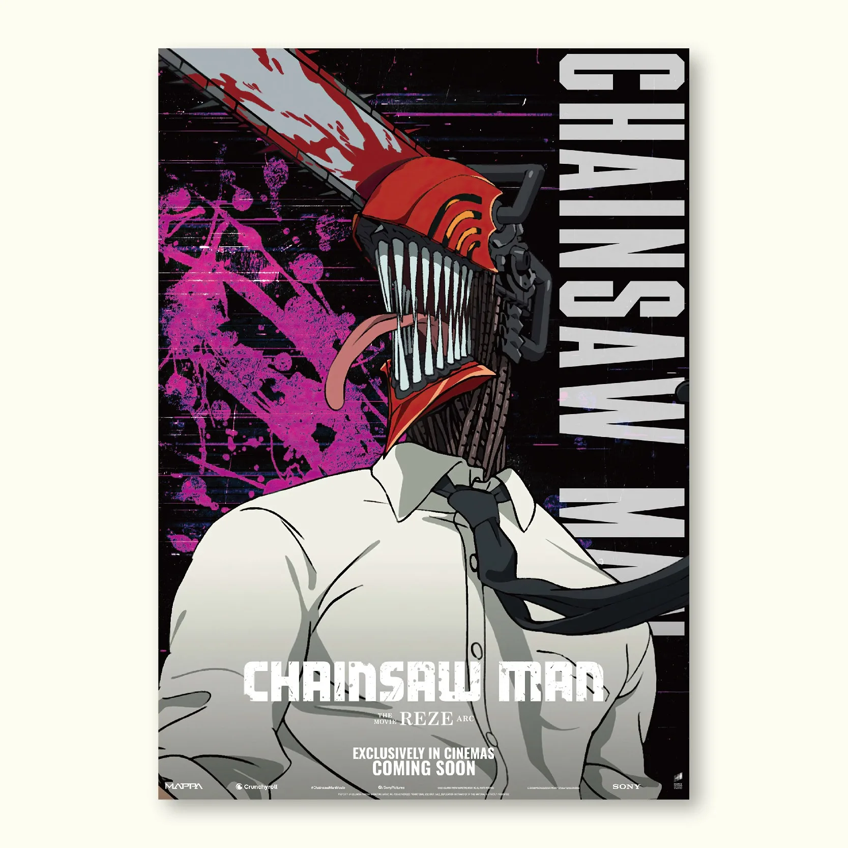 Chainsaw Man Manga Style Frameless Canvas Art Print - High-Quality Anime Wall Decor
