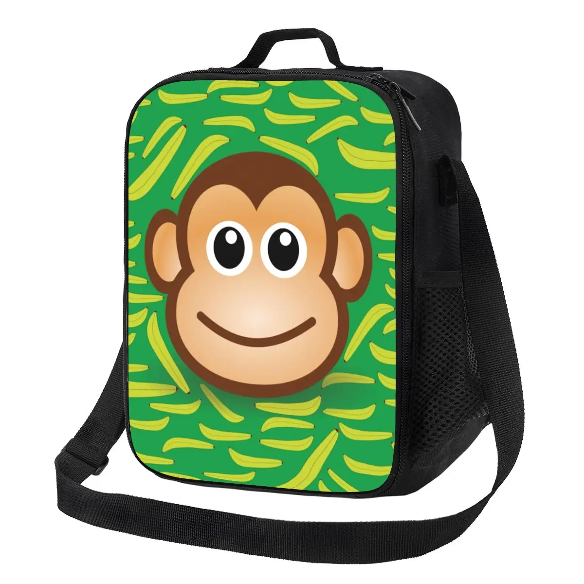 

Custom Curious George Cartoon Lunch Bag Women Warm Cooler Insulated Lunch Box for Adult Office