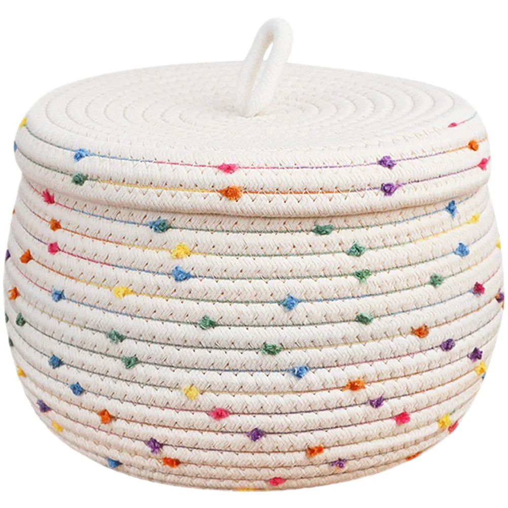 

Rope Storage Basket Sundries Organizer Woven Baskets Household Snack Holder Cotton