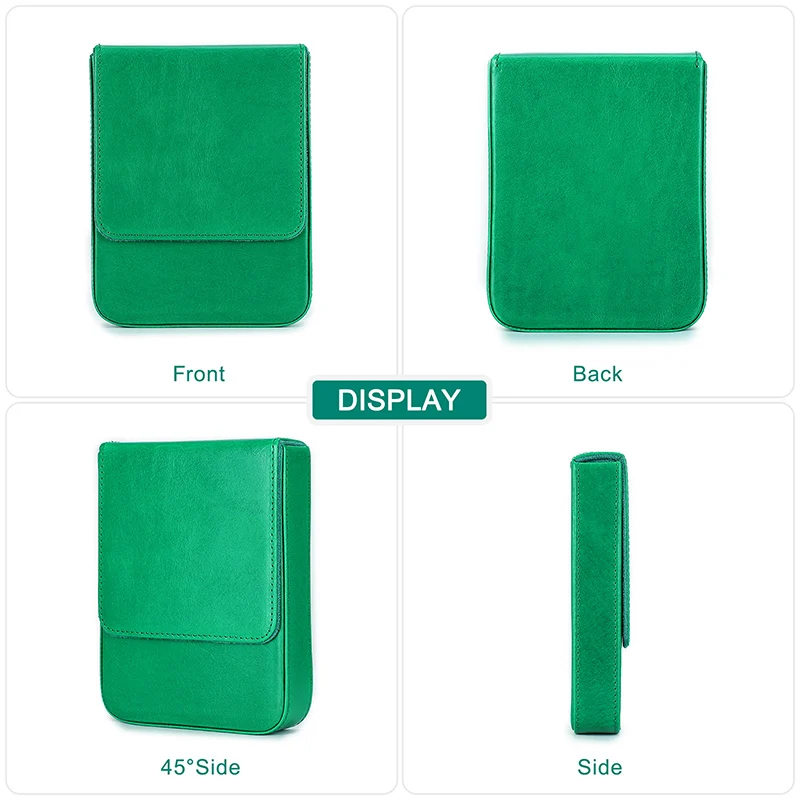 CONTACTS FAMILY Genuine Leather Pen Case Holder Handmade Pen Box Shockproof Detachable Portable Stationery Cover pen storage bag