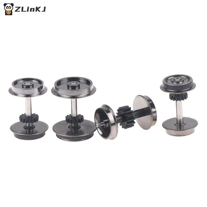 ▶ 2개의 HO 스케일 휠 업그레이드 DC 휠 세트, 1:87 모형 기차용, 철도 HO 게이지 휠, 모형 기차 DIY 액세서리