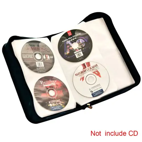 DVD Case Holder 128 Disc CD Storage Bag Zipper Binder Travel Disc Box Waterproof Portable CD Storage Box DVD - Image 2
