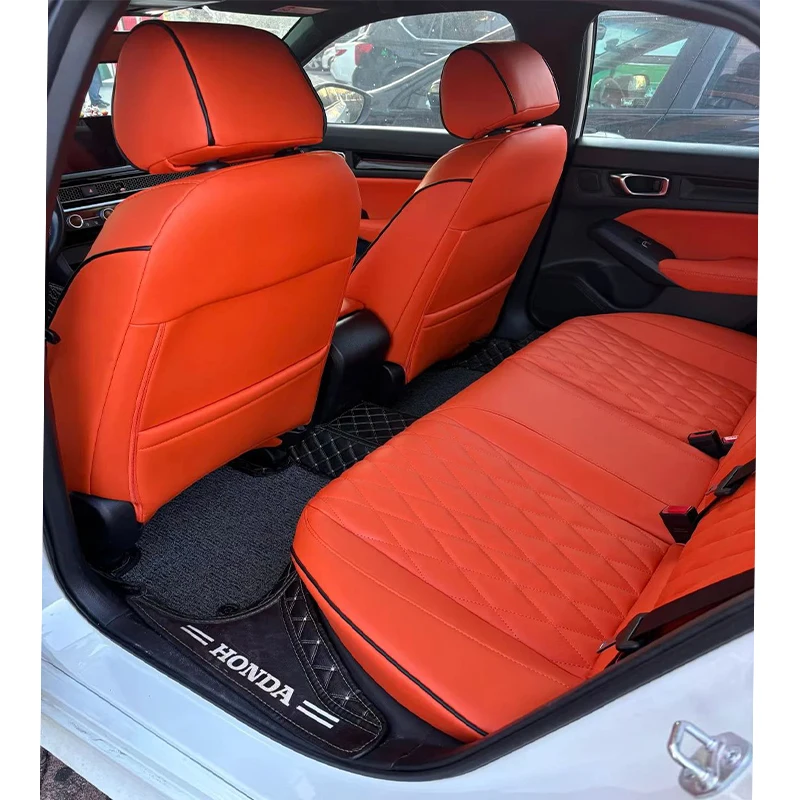 Fundas de Asiento de Coche Personalizadas para Honda Civic 2006-2026, 2 Filas, 5 Asientos, Juego Completo, Cuero de Alta Calidad, Impermeables y Resistentes al Desgaste