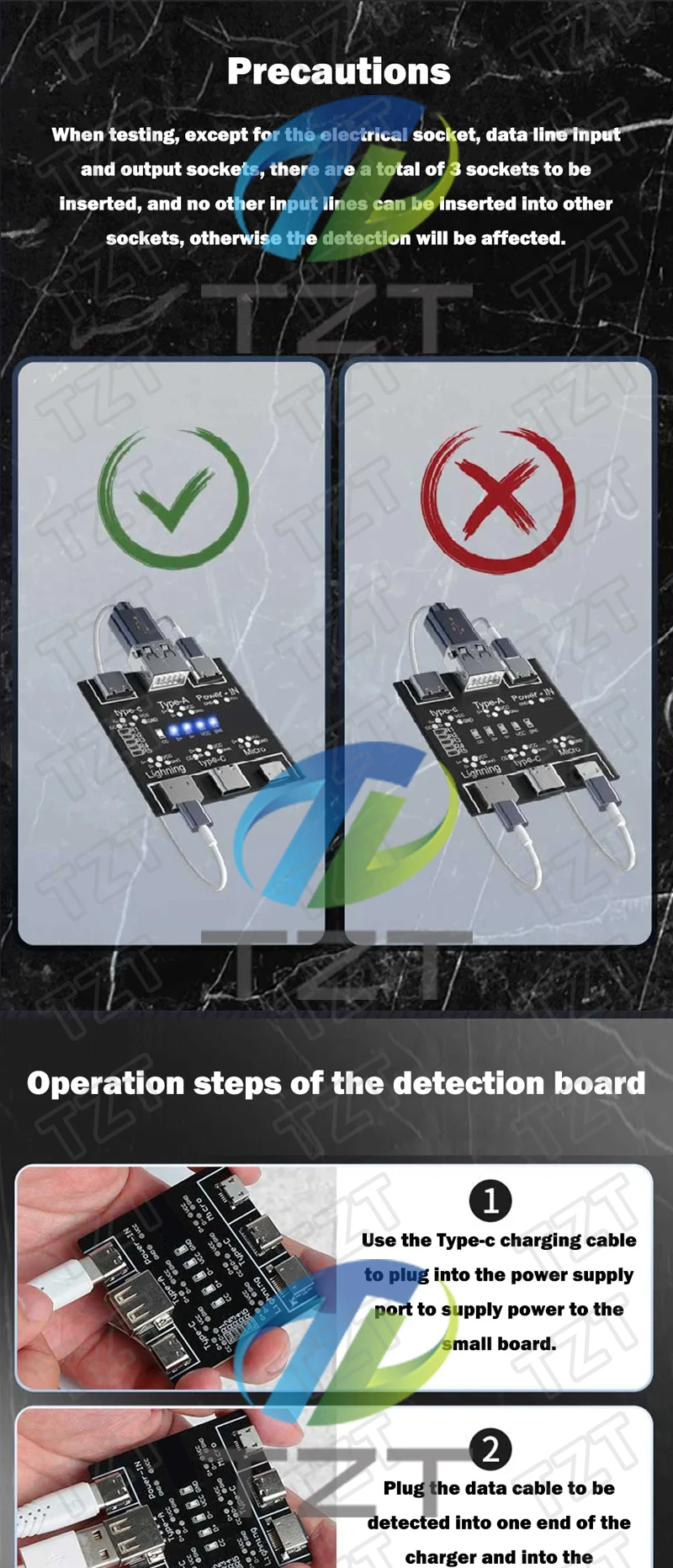 DT3 Datenkabel-Diagnosegerät Typ-C Micro USB C Kabeltester Kurzschluss Ein/Aus-Schaltfunktion Diagnosewerkzeug für iOS Android – Detail 3