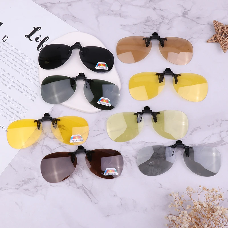 Unisex Polarized Clip On Sunglasses Anti-UVA Anti-UVB Cycling Riding Sunglasses Clip Driving Night Vision Lens