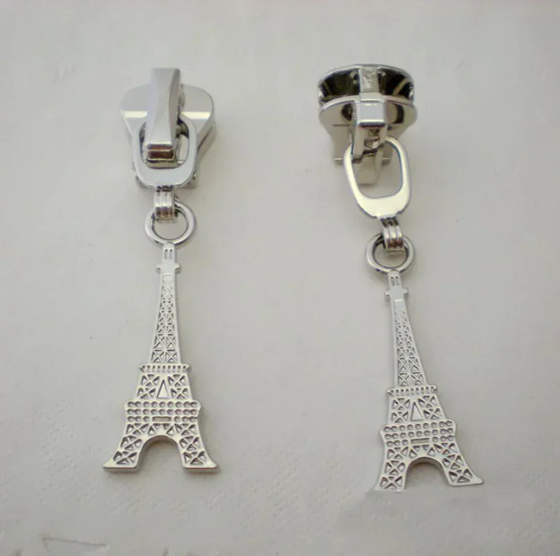 5PCS 5# Tower Zipper Slider Puller Head for Metal Resin Zip Repair Kit Closure Bags Suitcase Clothing Sew Accessories