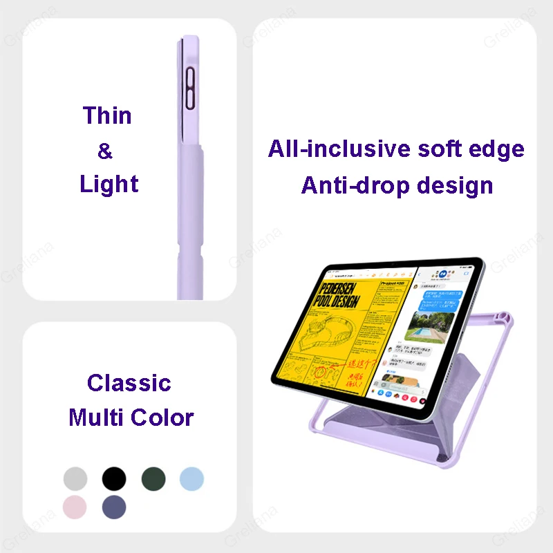 Stylish Y-Fold iPad Case with Pencil Holder
