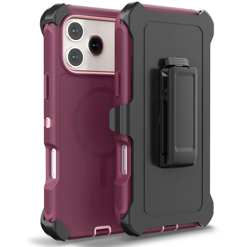 3-in-1 Magnetic Heavy Duty Armor Shockproof Case with Belt Clip