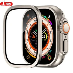 Premium Tempered Glass Screen Protector with Metal Bumper - Apple ultra (Titanium )