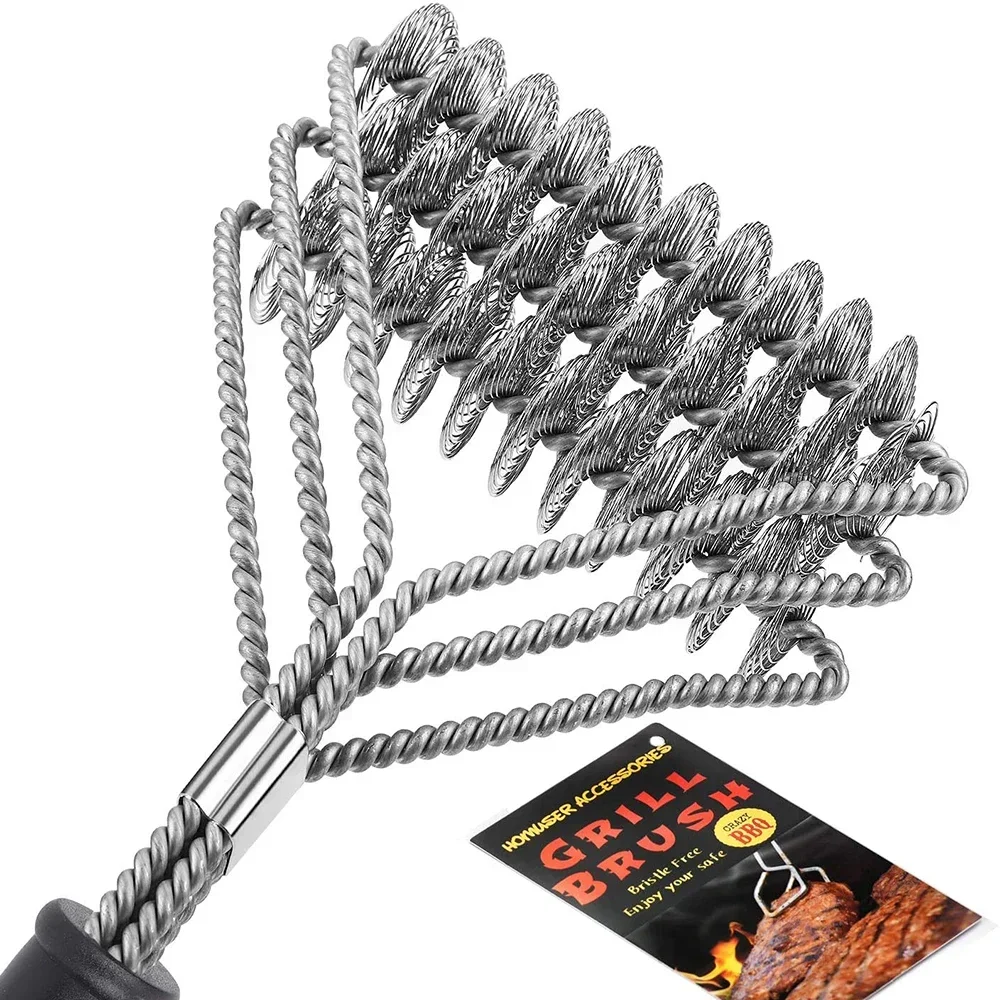 Stainless Steel Wire Cleaning Brush Barbecue Grill Cleaning Brush Non-stick BBQ Kitchen Tools BBQ Accessories