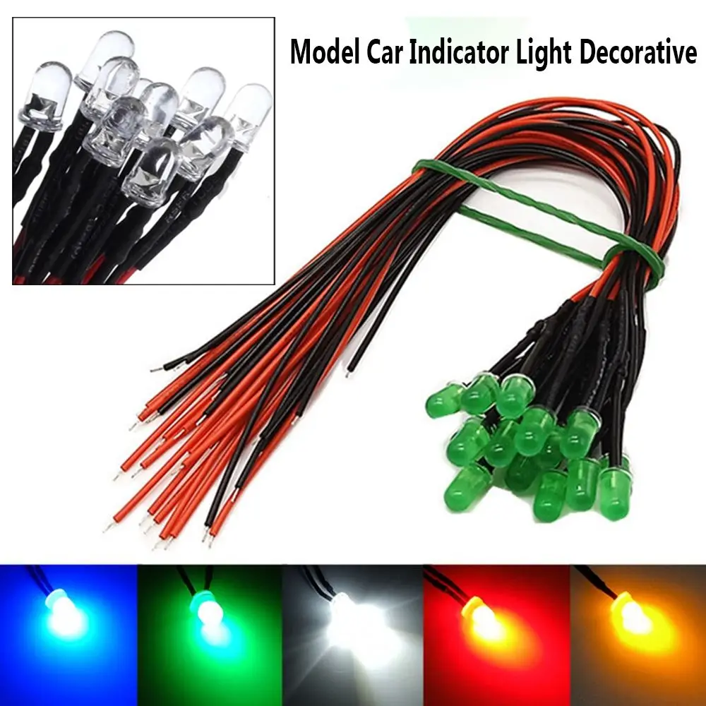 10pcs 1/14 Tamiya RC Crawler Red White Yellow LED Light Drift Car  RC Truck Lights 3mm 12V