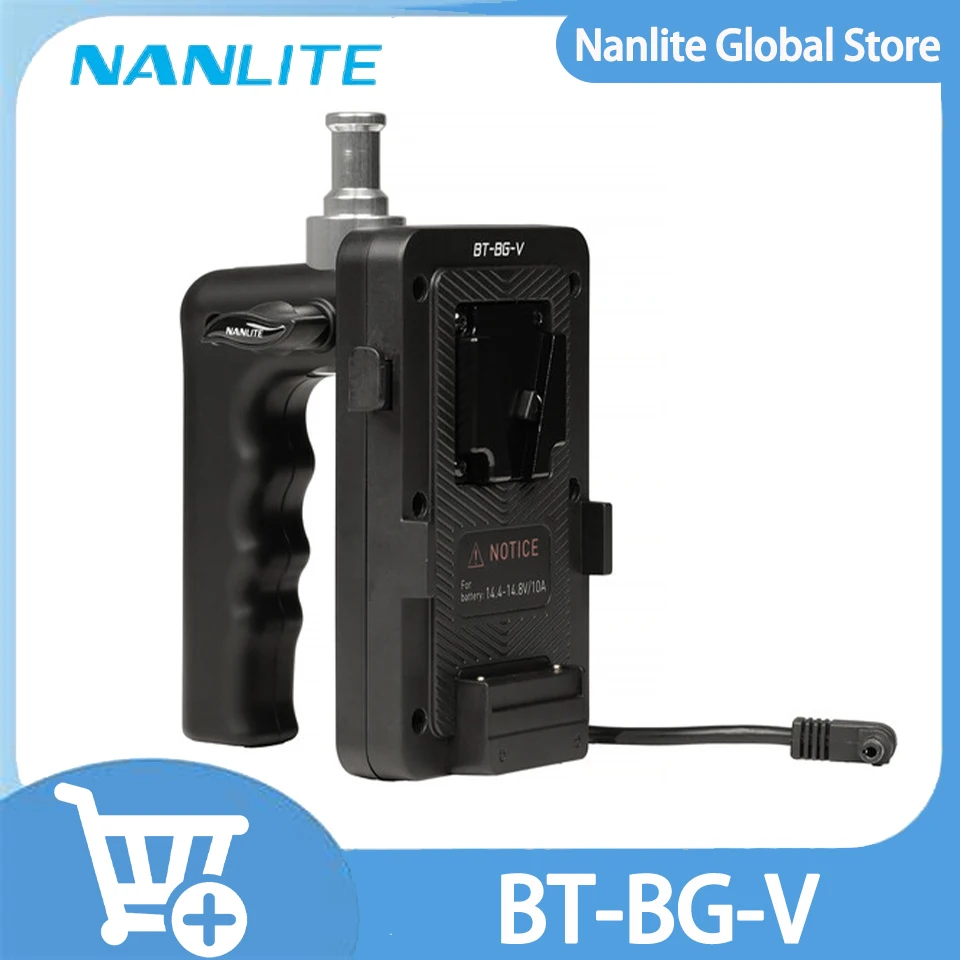 Nanlite BT-BG-V V-Mount Battery Grip with DC Connector for Forza 60 II Forza 60B II 60C 60CR FC-60B