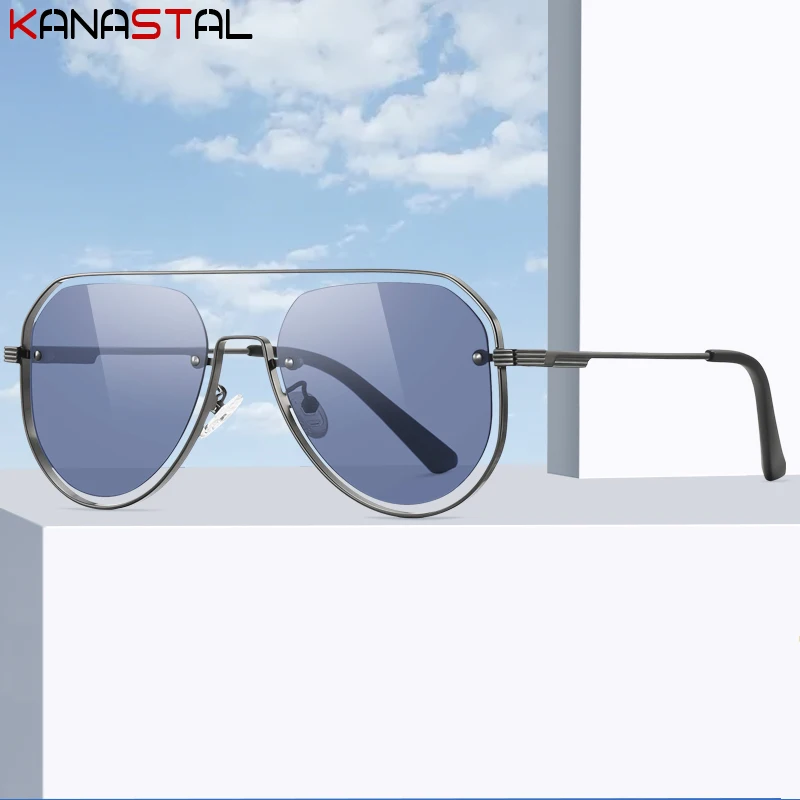 

Солнцезащитные очки поляризационные UV400 для мужчин и женщин, модные дизайнерские пляжные дорожные с металлической ажурной оправой, с защитой от ультрафиолета