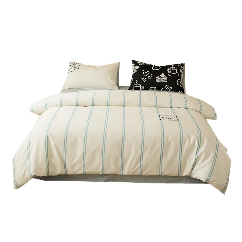 

Little Fresh Stripe Mix and Match Little Bear Four Piece Set of 100 Thread Count Satin Long Staple Cotton Digital Printing