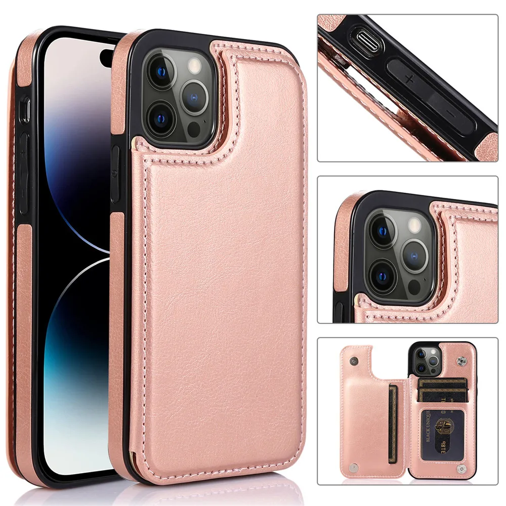 Luxury Retro Leather Wallet Case with Card Slots and Flip Cover