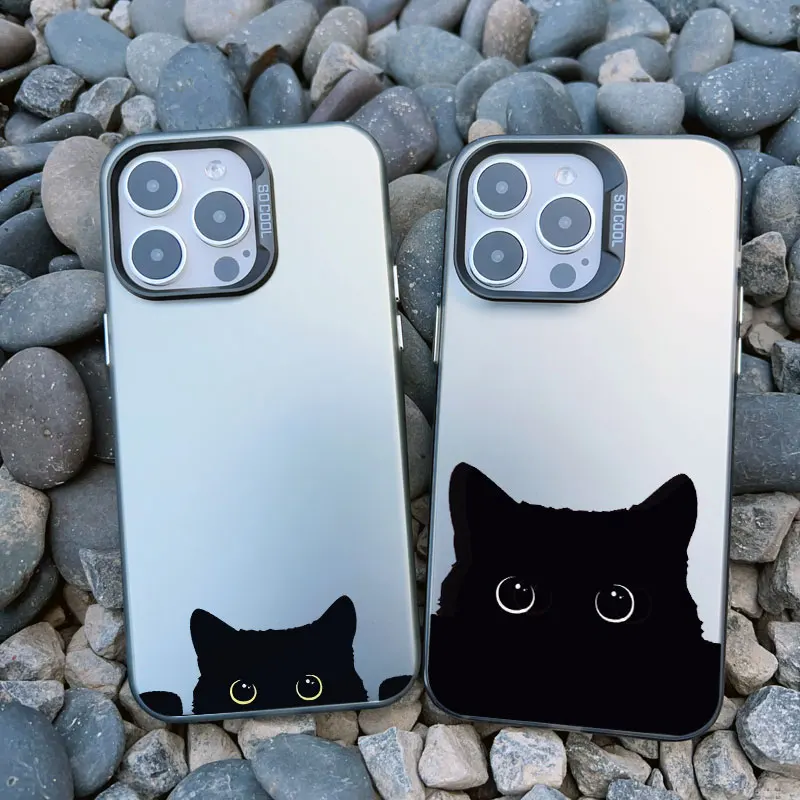 Black Cat Personality Shockproof Laser Back Phone Case